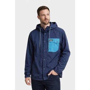 L.L. BEAN Hooded Anorak Wind Shirt Water Resistant Windbreaker Men's size LARGE